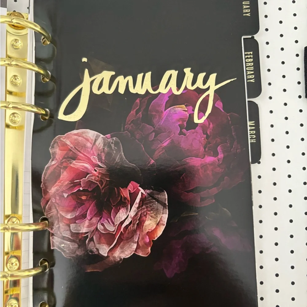 Floral day planner with Gold Script